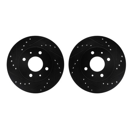 DYNAMIC FRICTION CO Rotors-Drilled and Slotted-Black, Zinc Plated black, Zinc Coated, 8002-67061 8002-67061